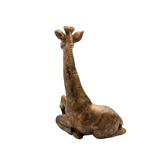Bronze-Tone Giraffe Sitting Figurine Candle Holder - Picture 2 of 7